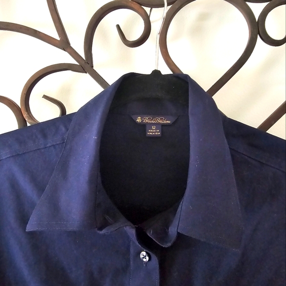 Brooks Brothers 364 Navy Blue Dress Size 12 Non-Iron Preloved Condition - Picture 4 of 6